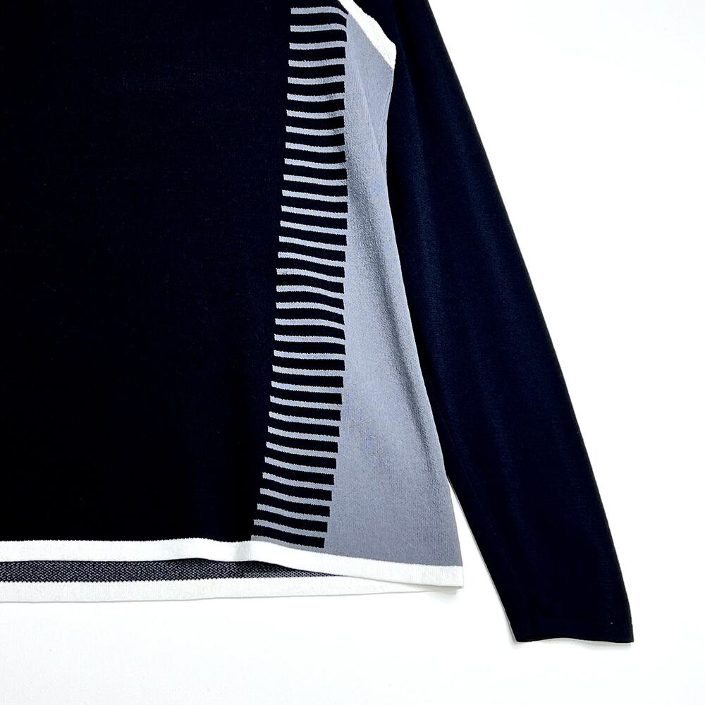 Lane Bryant Long Sleeve Colorblock Pullover Knit Sweater Lightweight Black Gray - Picture 5 of 9